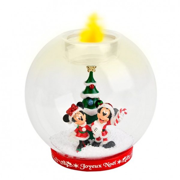 Mickey and Minnie Christmas Ornament Photophore candle holder, Disneyland Paris